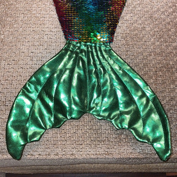 Christmas Stocking Mermaid Sequined Very Colorful 22” x 9” - Picture 3 of 8